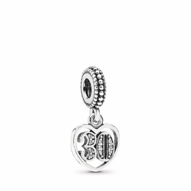 Pandora 30 Dangle Charm - Sterling Silver/Cubic Zirconia - Canada | YU6130UN